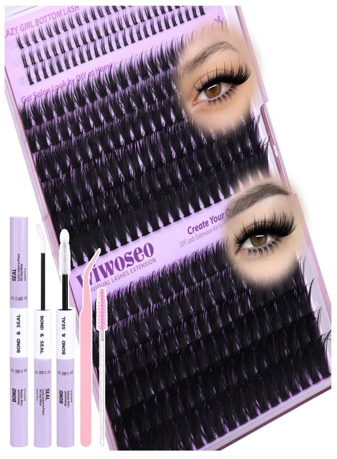 wiwoseo Spikes Lash Clusters with Bottom Lashes Clusters Lash Extension Kit Natural Eyelash Clusters Eyelash Extensions Kit Wispy Lash Clusters Kit Bottom Lashes Clusters with Spikes Individual Lashes - Image 1